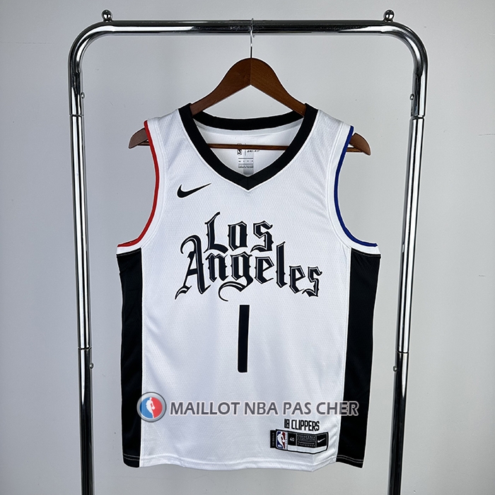 Maillot Los Angeles Clippers James Harden NO 1 Ville 2019-20 Blanc